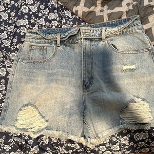 Denim cut off shorts